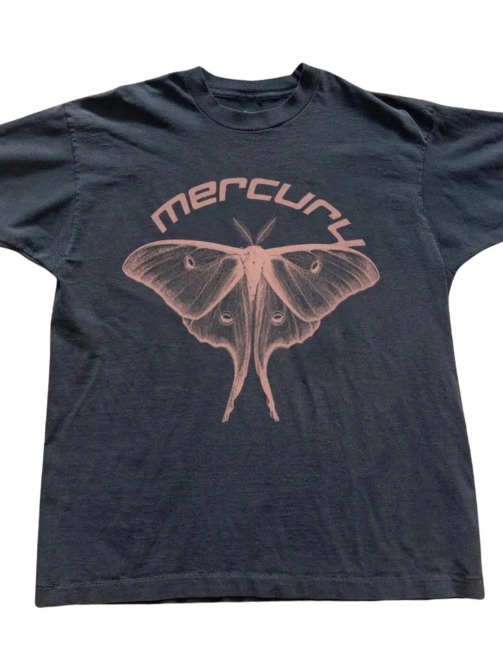 Gildan Black Tee with Pink Moth Graphic